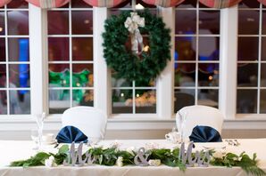 White Rose and Pine Garland