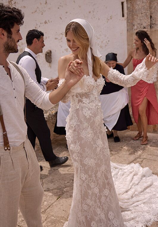 Dance of Puglia by LOVE by Ricca Sposa 25-025(2) Marinella Mermaid and Trumpet Wedding Dress - 6