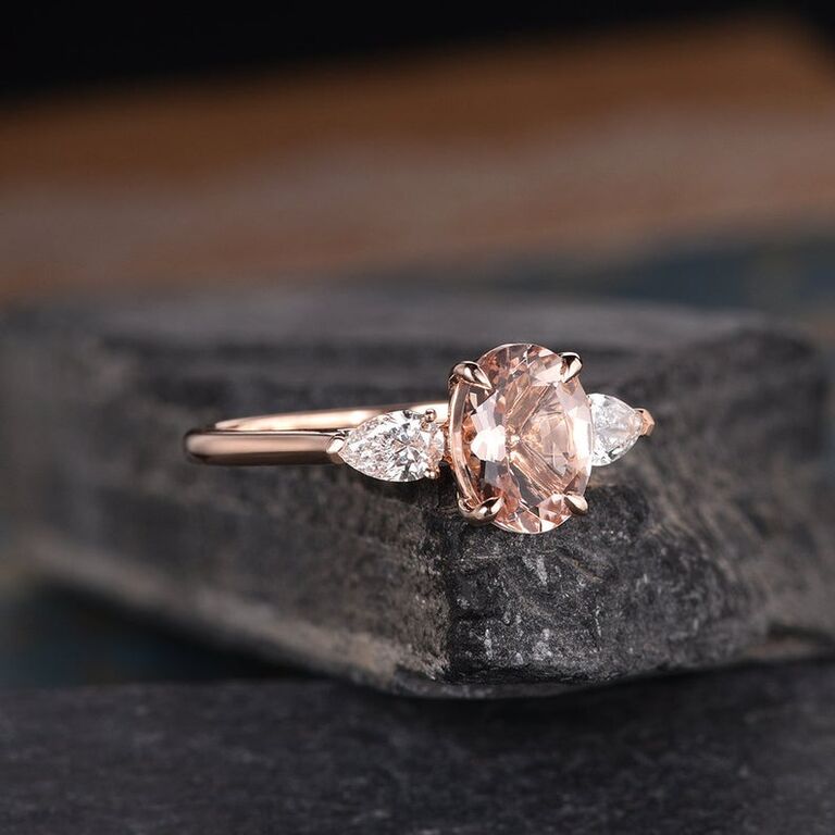 oval morganite engagement ring