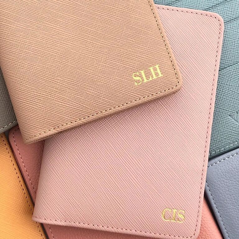 Etsy custom leather passport holders for practical wedding gift for the parents