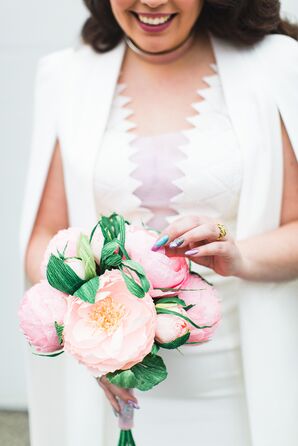 Lush, Pink Crepe Paper Bouquet Made by Mazziflowers