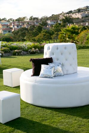 Circular White, Silver and Black Lounge Decor