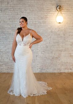 Stella York 7540 plus Fit-and-Flare Wedding Dress