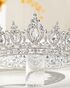 AW Bridal AW BRIDAL Wedding Crown Tiara Crystal Birthday Crown for Women Rhinestone Queen Crown Bridal Party Pageant Crown Wedding Hair Accessories for Brides (Silver) Silver Tiara - thumbnail - 5