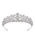 AW Bridal AW BRIDAL Tiaras and Crowns for Women, Queen Crown - Crystal Wedding Tiara Princess Headband for Pageant Prom Birthday Hair Accessories, Silver Silver Tiara - thumbnail - 6