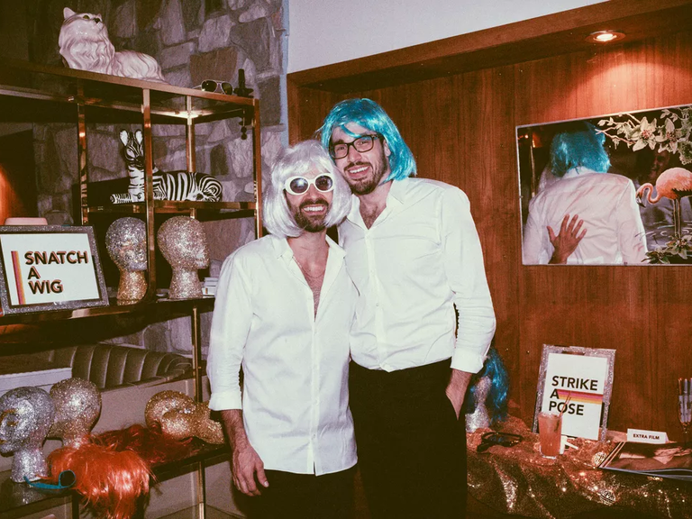 Wig photo booth for your wedding reception