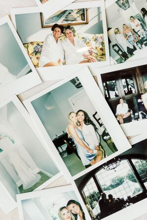 Collection of Polaroid Photos of Bride Getting Ready, With Friends, Vintage Vibe