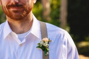 Pastel Baby's Breath Groomsmen Boutonniere