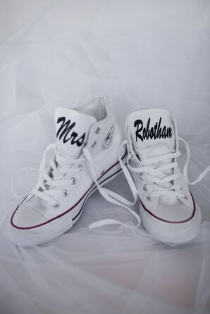 Monogrammed White Converse Sneakers