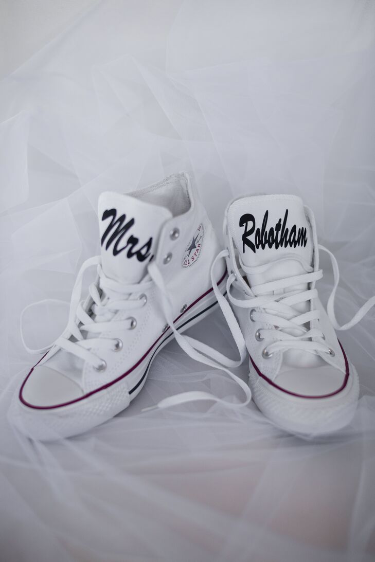 Monogrammed White Converse Sneakers