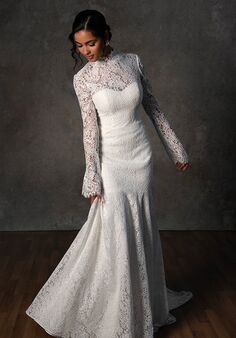 Essense of Australia D4455 Column Wedding Dress