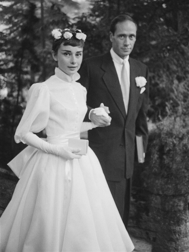 Audrey Hepburn first wedding to Mel Ferrer.