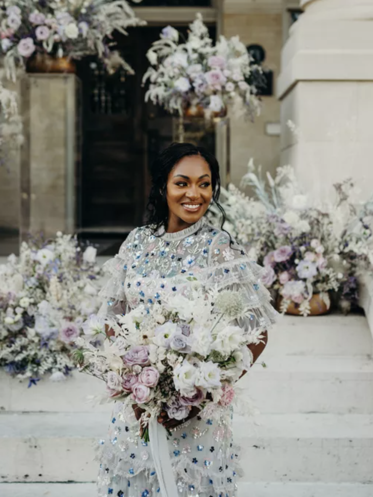Bride with natural makeup and updo
