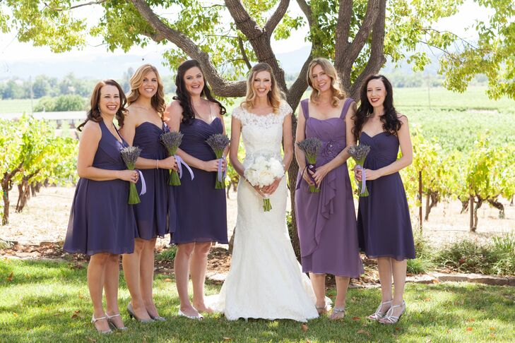 Assorted Purple Bridesmaid Dresses