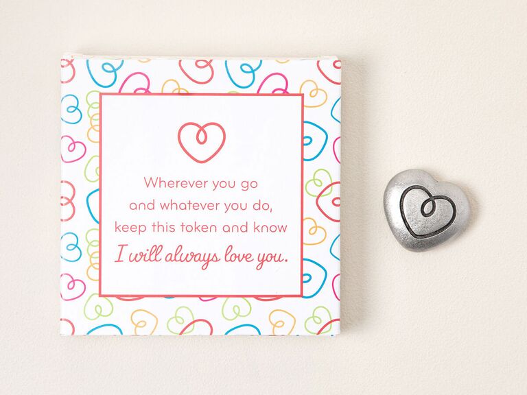 Heart-shaped pewter stone just because gift