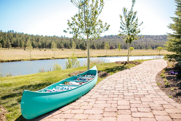 The couple made sure to have an assortment of Wisconsin and Arizona beers displayed in an ice-filled canoe.