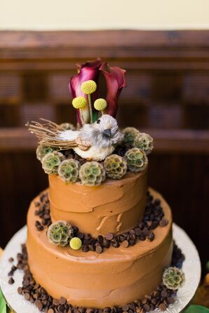 Chocolate Groom's Cake With Natural Touches