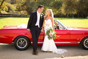 Newlyweds Enter in a Mustang