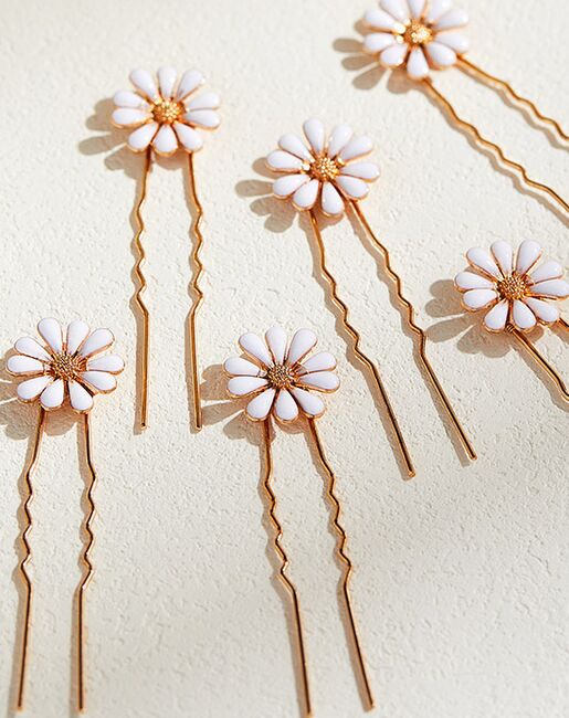 AW Bridal AW BRIDAL Wedding Hair Pins Flower Hair Clips Babys Breath Hair Pieces Gold Bridal Hair Accessories for Women Girls, 6 Pcs Gold Pins, Combs + Clip - 7