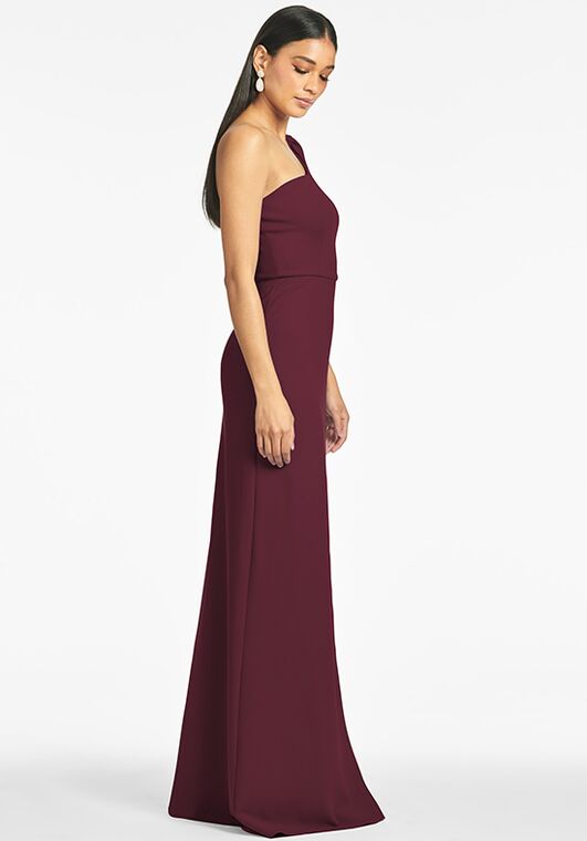 Sachin & Babi Nadia Gown - Deep Wine One Shoulder Bridesmaid Dress - 3