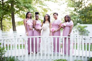 Mismatched Mauve Floor-Length Bridesmaid Dresses