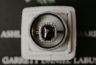 This black diamond engagement ring is sure to stun.