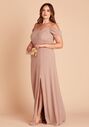 Birdy Grey Dev Crepe Dress Curve in Taupe V-Neck Bridesmaid Dress - thumbnail - 2