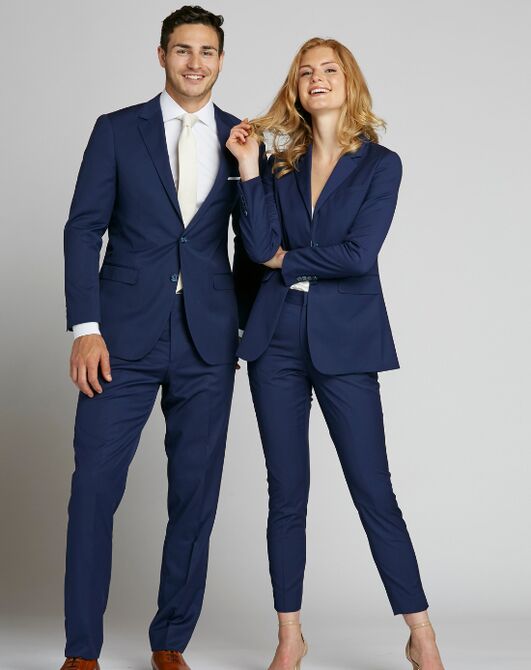Suit Shop Men's Brilliant Blue Suit Tuxedo - 3