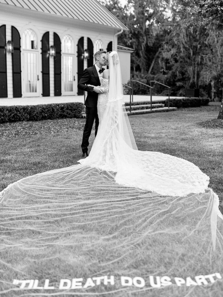 Justin and Haley kiss at their wedding. 