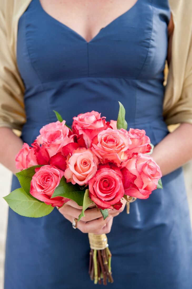 Coral Rose Bridal Bouquet