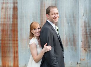 Irina and Mike's at-home wedding in Fountain Inn, SC was a simple, elegant affair with a low-country vibe. The couple's white and navy color palette w
