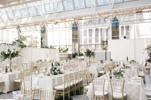Glamorous White and Gold Reception at Wintergarden at PPG Place