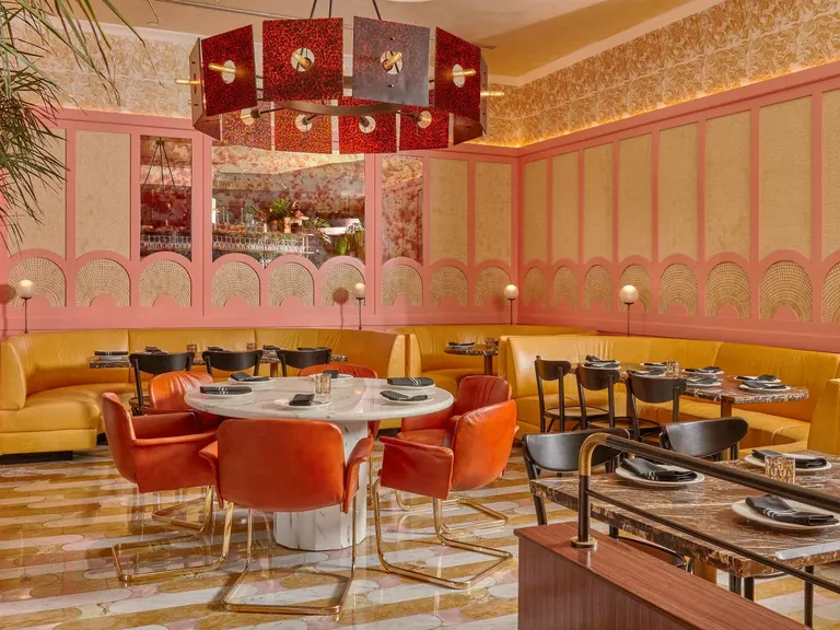 Inside vintage inspired room at Louie Louie wedding venue in Philadelphia
