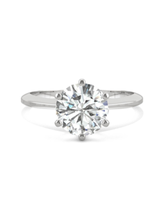 Forever One Moissanite Classic Round Cut Engagement Ring