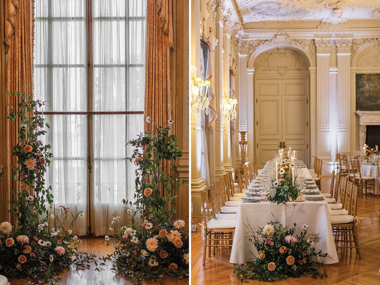 Michael Mendieta's wedding flowers and reception tables