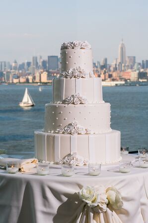 Four Tier White Wedding Cake