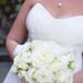 Classic White Garden Rose Bouquet with Crystal Accents