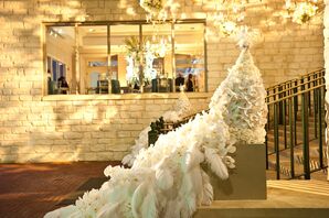 White Peacock Feather Decor