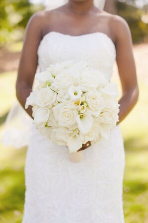 Ivory Rose and Calla Lily Bridal Bouquet