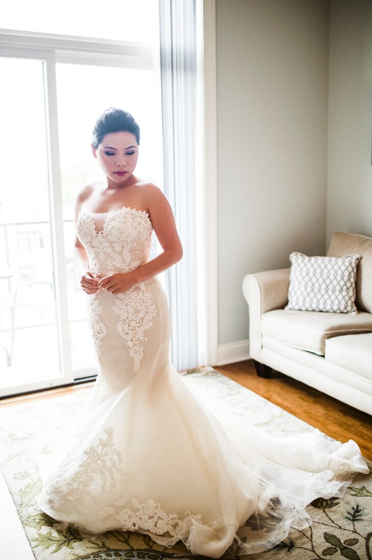“You know how they always say you just know when you found the right dress? That was exactly what happened to me,” Lydia says of her Elisavet by Ines Di Santo gown. “I tried on many dresses before. They all felt a little off, but when I tried on this particular dress, I knew before the dress was fully zipped that it was the dress I would get married in.”