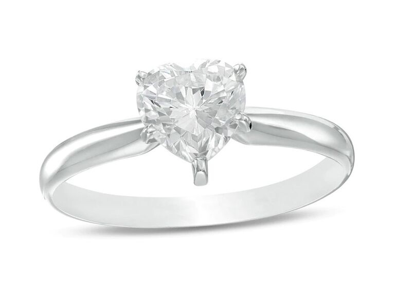 zales diamond heart shaped engagement ring with white gold band