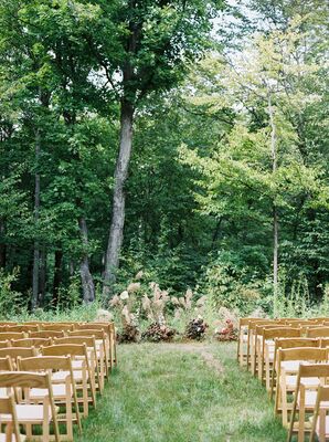 Outdoor Ceremony Setup at Nature Michigan Retreat in Maple City