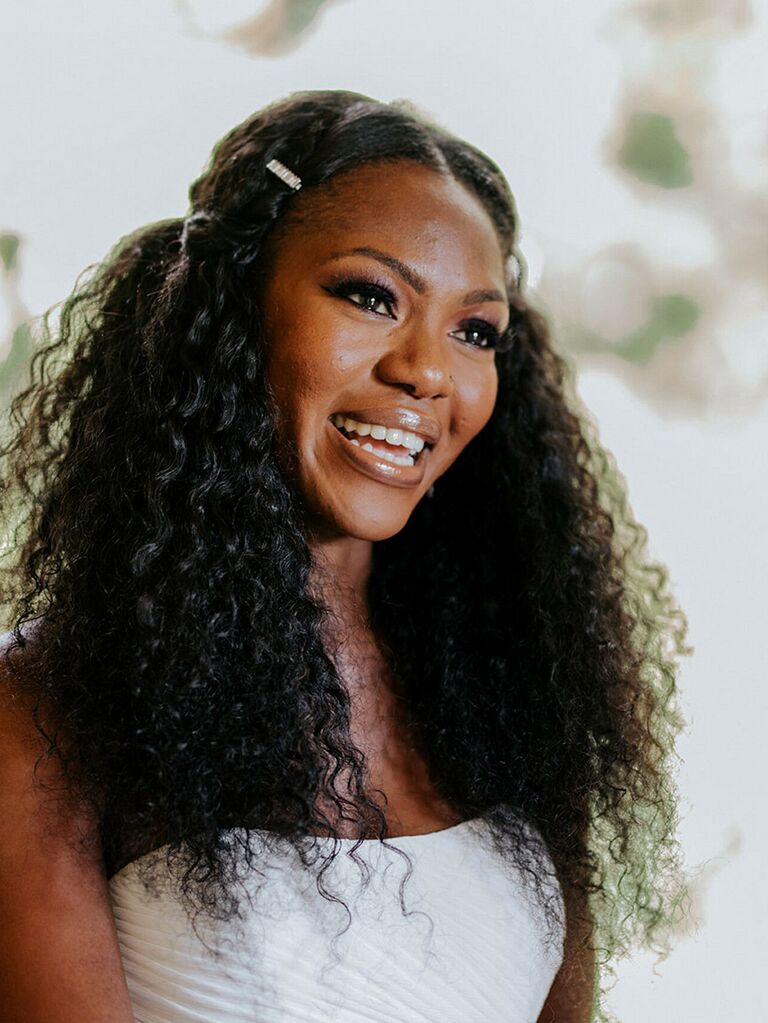 wedding makeup lightly lined eyes