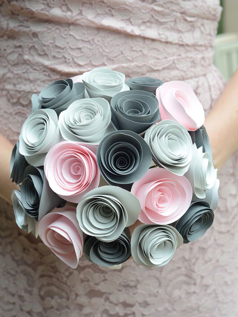 Colorful paper bridesmaid bouquet