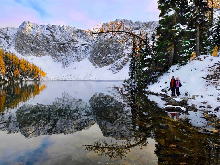 Couple in North Cascades Mountains