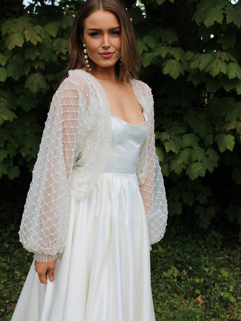 Etsy embellished puff-sleeve faux fur shawls for your wedding