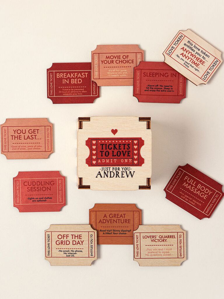 Act of service gift wooden love coupons 