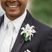 Modern White Dendrobium Orchid Boutonniere