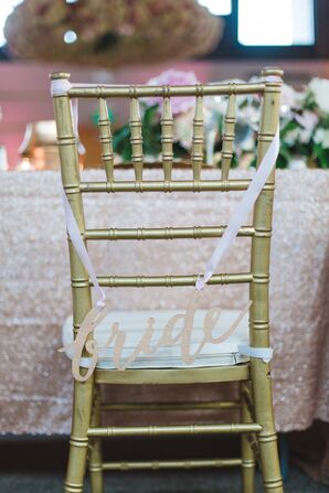 Gold Chiavari Chair Calligraphy Sign