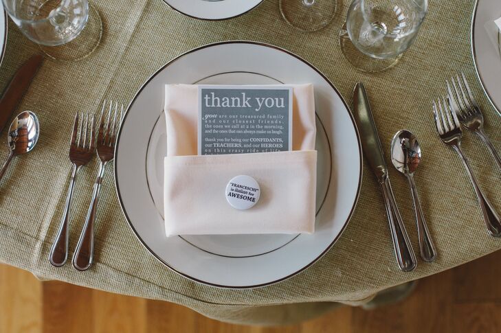 Thank You Card and Favor Pin